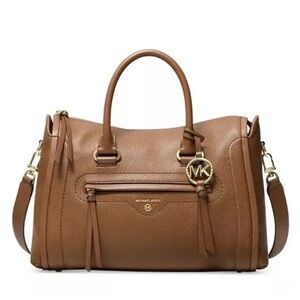 Michael Kors Carine Medium Light Luggage/Gold Satchel brand new